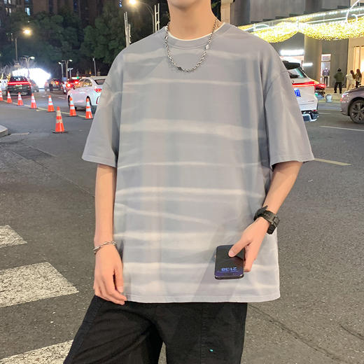 【棉质】【DYY】大依优型大码圆领短袖T恤夏季加肥加大肥佬休闲宽松透气弹力男装上衣潮款 商品图4