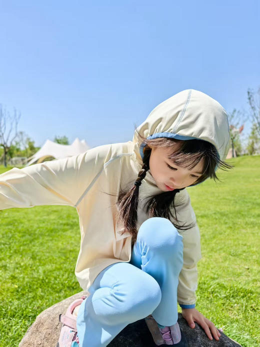2025夏季儿童原创冰感户外防晒字母连帽速干运动服防晒衣罩衫 商品图8