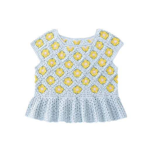 苏苏姐家樱花拼花衣手工DIY编织钩针棉麻衣服毛线团材料包 商品图4