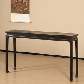 清 紫檀高束腰马蹄腿条桌