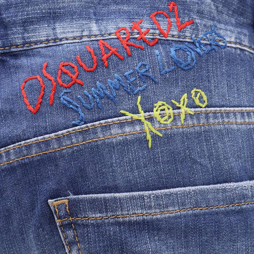 DSQUARED2 女士 Medium Wash Traveller字母徽标刺绣休闲牛仔裤 浅蓝色 S73LA0299 S30341 470 商品图2