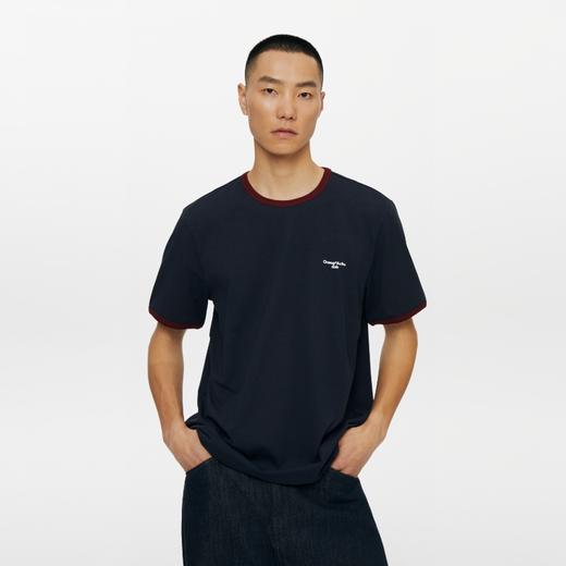 oneup撞色边宽松短袖T恤 商品图3