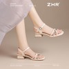 ZHR则则时髦水钻粗跟罗马凉鞋女鞋2025夏季新款优雅复古耐穿凉鞋 商品缩略图4