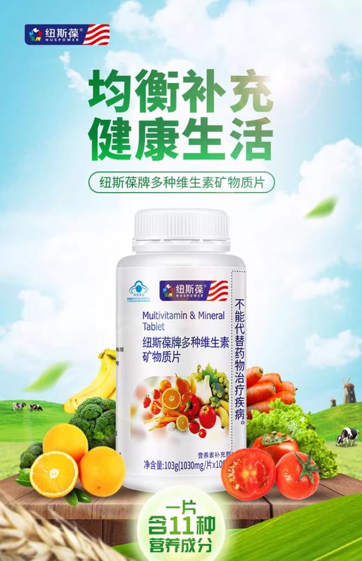纽斯葆牌多种维生素矿物质片123.6g(1030mg/片*120片) 商品图0