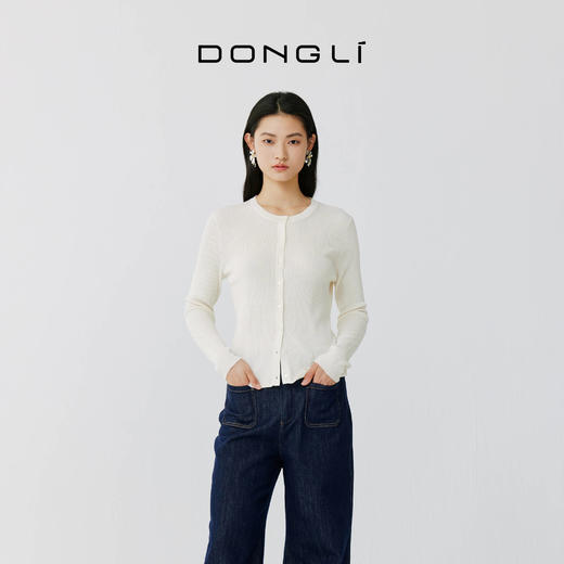 东黎 • 岛屿假日—山色能言 桑蚕丝山羊绒女士春夏圆领开衫 3014 商品图4