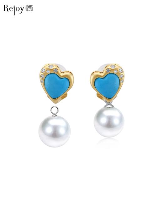 【天猫同款】悦甄 18k金钻石美松石耳夹 Heart 商品图0