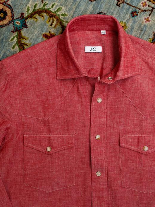100Hands Western Shirt 红色单宁衬衫 商品图4