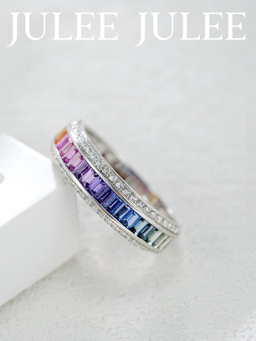 JULEE JULEE茱俪珠宝 18K白金彩蓝宝石戒指 商品图2