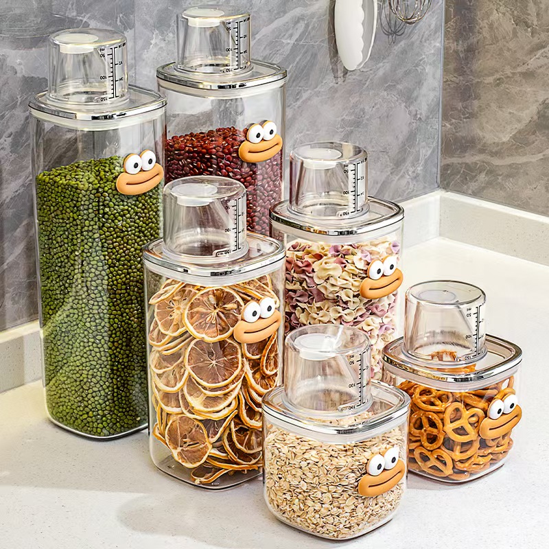 密封罐五谷杂粮收纳盒厨房食品级塑料带刻度罐子干货粮食储物罐