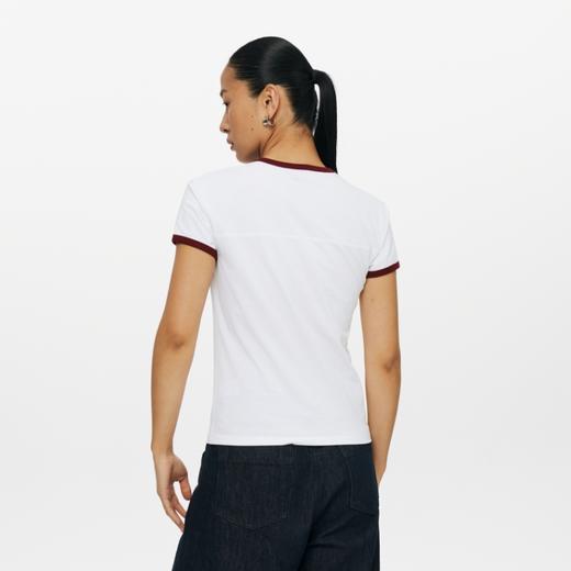 oneup撞色边合身短袖T恤 商品图3