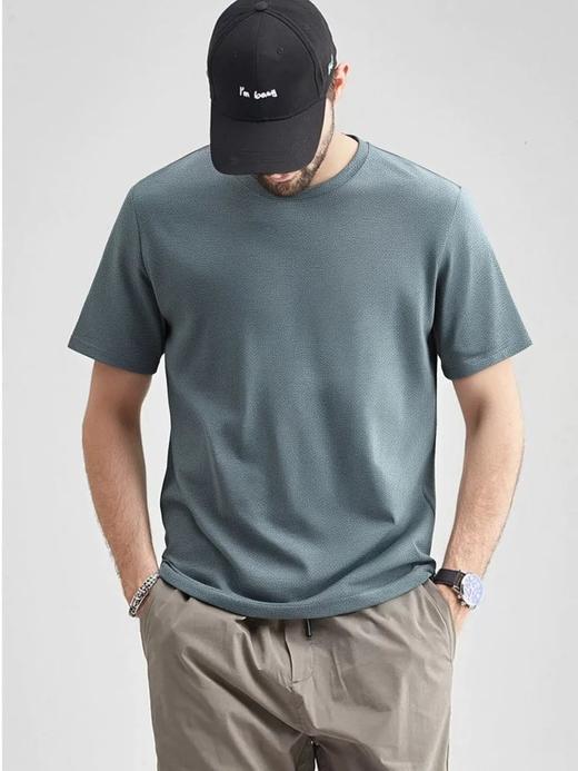 【两件起发货！单件不发，2 件 59 元】斯辰唯佳 鸟家同款 迪桑平纹 情侣排湿吸汗薄荷短袖T恤 B49-bht338 商品图3