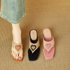 【预售5天】轻盈舒适~春夏季新款方头夹趾气质中跟凉拖鞋MBJR&9212 商品缩略图4