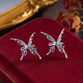子佩集S925银【融化心蝶】耳钉【RSE1102】纯银2503