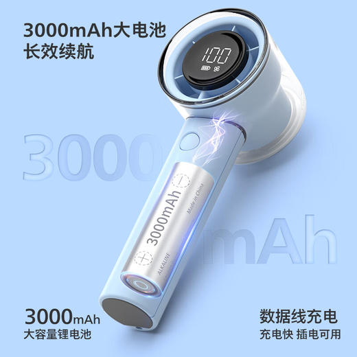 【6F 618超爆品】飞利浦（PHILIPS）手持风扇16H长续航100档超高速大风力USB充电迷你便携小风扇办公室户外野餐电风扇 618 限量秒杀 售完即止！（不补货） 商品图3