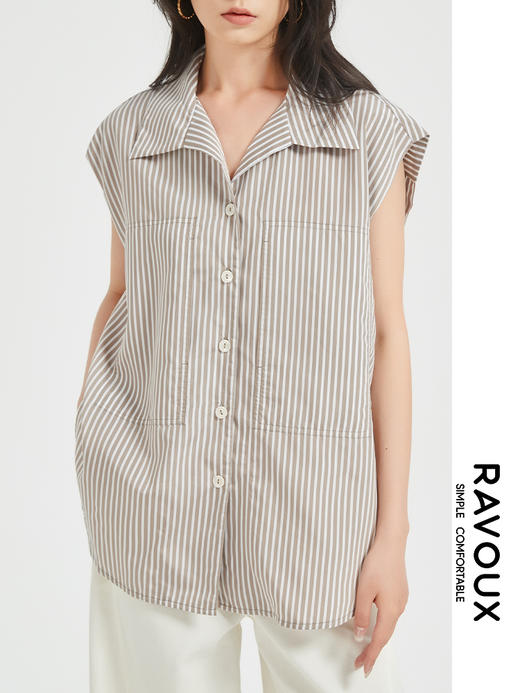 272039910条纹翻领衬衫 商品图4