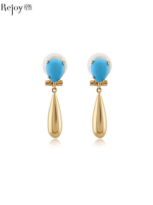 【天猫同款】悦甄 10K金美松石耳夹 澜曳 商品图0