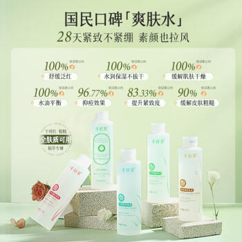 千纤草爽肤水补水喷雾保湿晒后舒缓湿敷清爽护肤男女妆前芦荟水500ml 商品图4