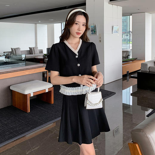 奢姿大码女装2025夏季减龄花边千金风两件套胖妹妹时尚通勤套装9952958323 商品图0