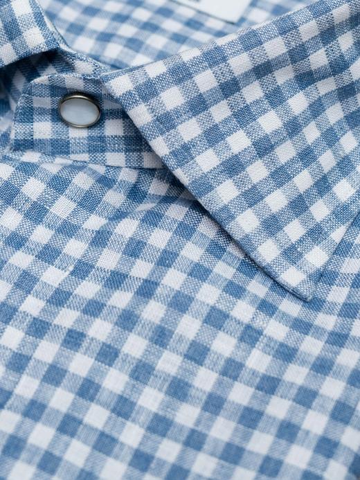 100Hands 蓝格亚麻衬衫 商品图5