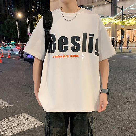 【DYY】大依优型大码圆领短袖T恤夏季加肥加大肥佬休闲宽松透气弹力男装上衣潮款 商品图5