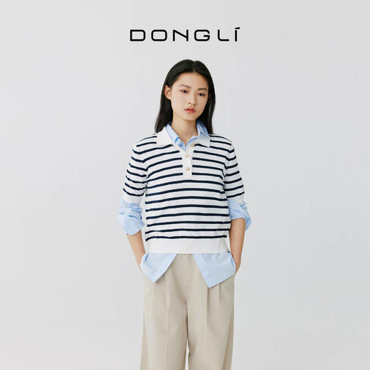 东黎 • 岛屿假日—微风渡海 海岛棉女士T恤领半袖 5162 商品图1