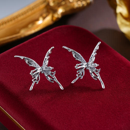 子佩集S925银【融化心蝶】耳钉【RSE1102】纯银2503 商品图4