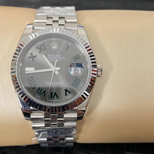 『v厂victory』C厂clean厂劳力士日志型系列m126334-0022腕表(绿罗&绿萝)，精钢表壳表链，深灰色表盘罗马时标，搭载3235型自动机械机芯，41毫米➕搭配正品一致的904进口精钢❕ 商品图5