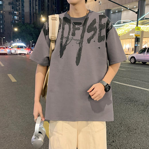 【DYY】大依优型大码圆领短袖T恤夏季加肥加大肥佬休闲宽松透气弹力男装上衣潮款 商品图1