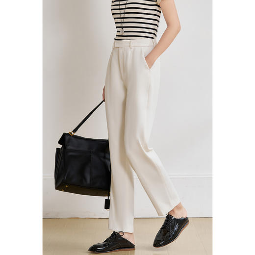 舒柔垂垂裤 轻薄透气 米思阳2025夏季新款职业通勤小脚西装裤百搭休闲裤女1392 商品图5