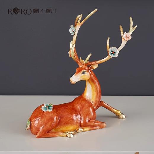 罗比罗丹大号福禄双全珐琅彩工艺鹿摆件创意乔迁礼物开业礼品罗比罗丹摆件（福禄双全） 商品图3