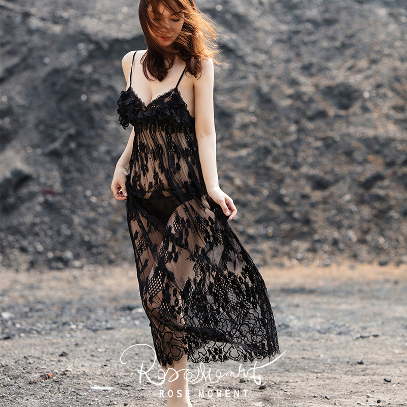 法式浪漫蕾丝沙滩裙度假必备长裙 DD506