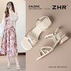 ZHR则则时髦水钻粗跟罗马凉鞋女鞋2025夏季新款优雅复古耐穿凉鞋 商品缩略图0