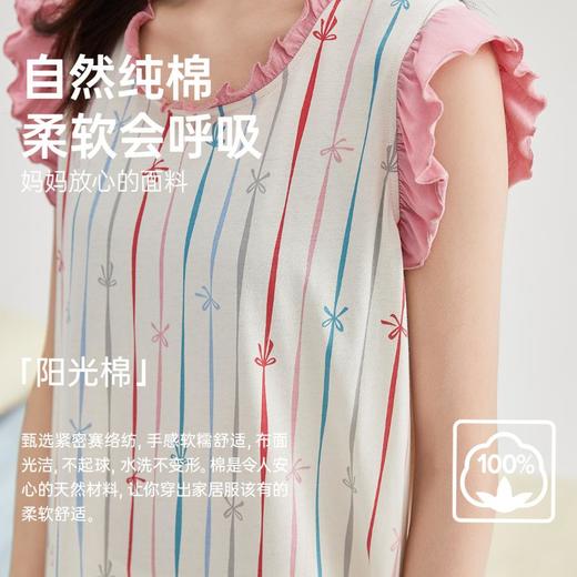 3部顶瓜瓜少女洋裙阳光棉套头圆领小飞袖睡裙DJJWX-AR23450 商品图3