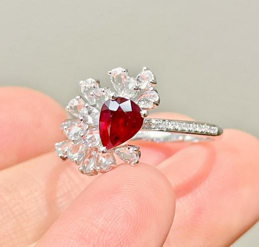 0.7ct刻面红宝石戒指 商品图0