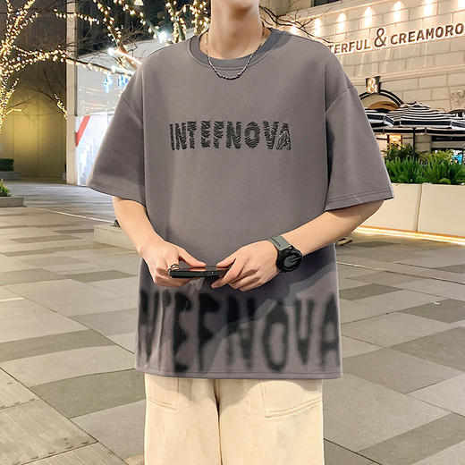 【DYY】大依优型大码圆领短袖T恤夏季加肥加大肥佬休闲宽松透气弹力男装上衣潮款 商品图6