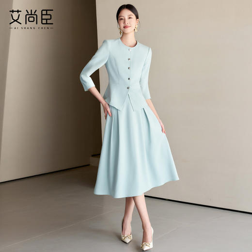 艾尚臣小香风时尚正式场合西装套装女高级感通勤职业套裙工作服夏 商品图1