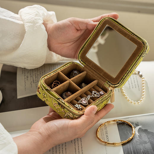 便携首饰盒旅行出差首饰收纳戒指项链首饰包迷你饰品盒 商品图1