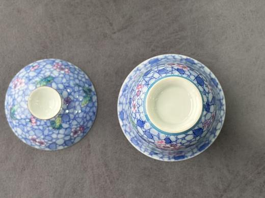 【家有好器】景德镇青花手绘满花斗彩内绘描金盖碗《万花筒》 商品图2