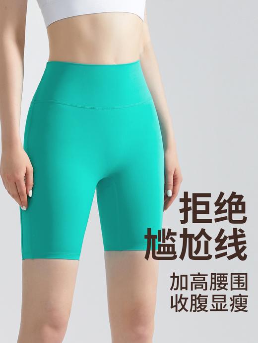 【严选】LAHN提臀蜜桃臀高腰收腹防卷边紧身运动五分骑行瑜伽裤WMWFK-5003 商品图2