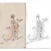 蔡岚人物工笔画白描底稿《天女散花》临摹勾线高清打印画稿CL13 商品缩略图0