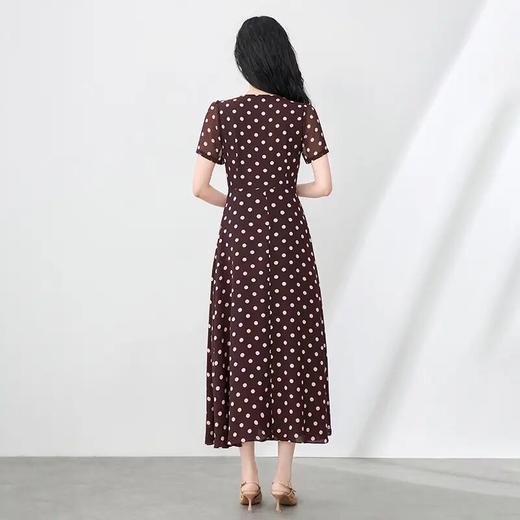 【高货wl】全新升级【铂金会员330/天猫439/差价109】(10945) 洛诗琳法式设计感波点连衣裙夏季新款气质V领收腰雪纺长裙 商品图1