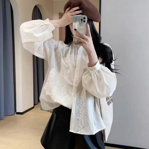自然飘逸随意慵懒|MOMOTIABIN 绝美法式纯棉蕾丝衬衫，100%棉 商品图3