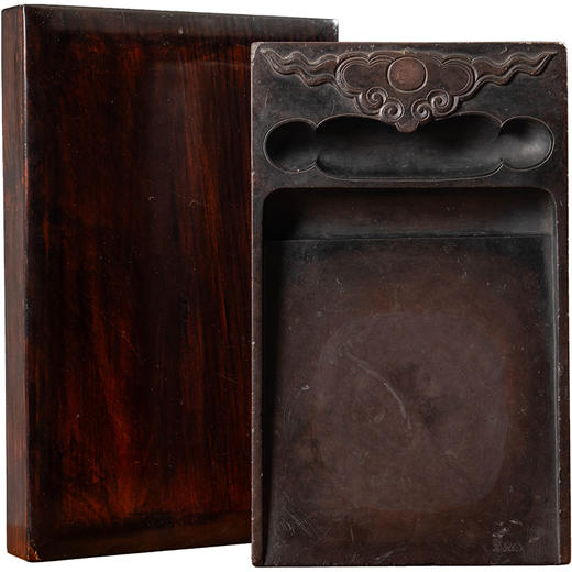 清 福云纹敞池大端砚配红木砚盒 商品图5