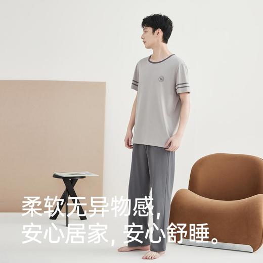 3部顶瓜瓜夏款套头圆领男款短袖长裤家居服套装ARW22819 商品图2