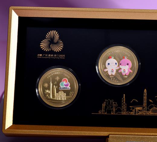 十五运会双枚纪念章摆件套装 商品图1