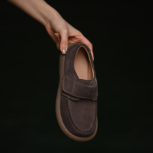 圆头复古文艺软皮休闲鞋！厚底勃肯鞋女款！2025四季一脚蹬乐福豆豆鞋 商品图5