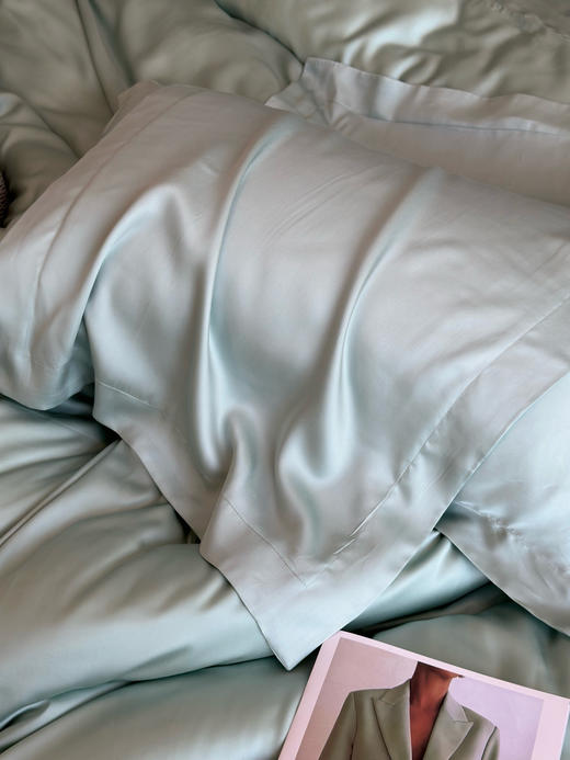 【凉感透气】春夏新款100S纯色兰精天丝四件套 LF级莱赛尔面料 细腻光泽媲美真丝 自带凉感 纵享丝滑 商品图2