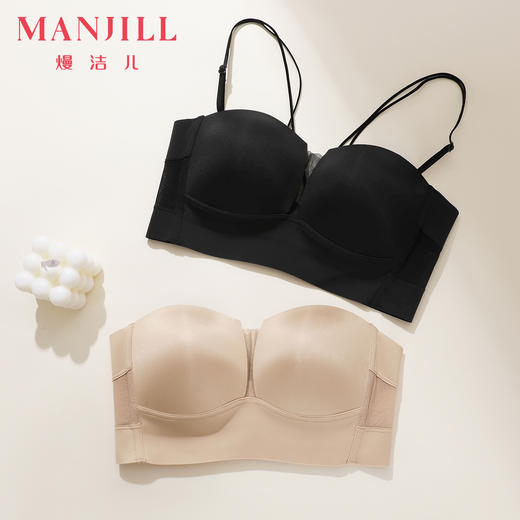 【商场同款】熳洁儿  大胸显小无肩带内衣美背光面百搭1/2薄杯25201528 商品图9