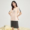 3部顶瓜瓜夏季清凉女士蝴蝶结纯棉套头圆领短袖短裤家居服套装AR22809 商品缩略图4