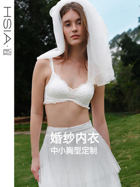 【叛逆新娘】遐白色法式蕾丝内衣女固定杯细肩带中小胸无钢圈文胸